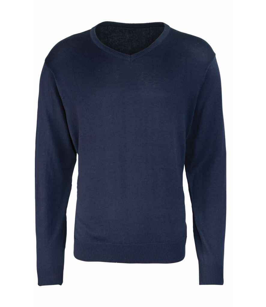 Premier - Knitted Cotton Acrylic V Neck Sweater - Pierre Francis