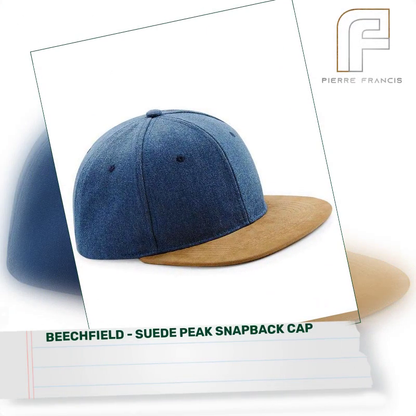 Beechfield - Suede Peak Snapback Cap by@Outfy