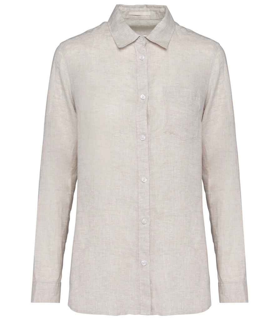 Native Spirit - Ladies Long Sleeve Linen Shirt - Pierre Francis